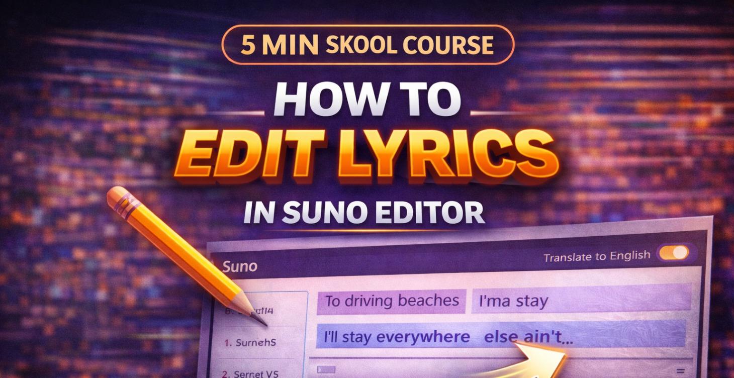 How to change quick lyrics in Suno's editor