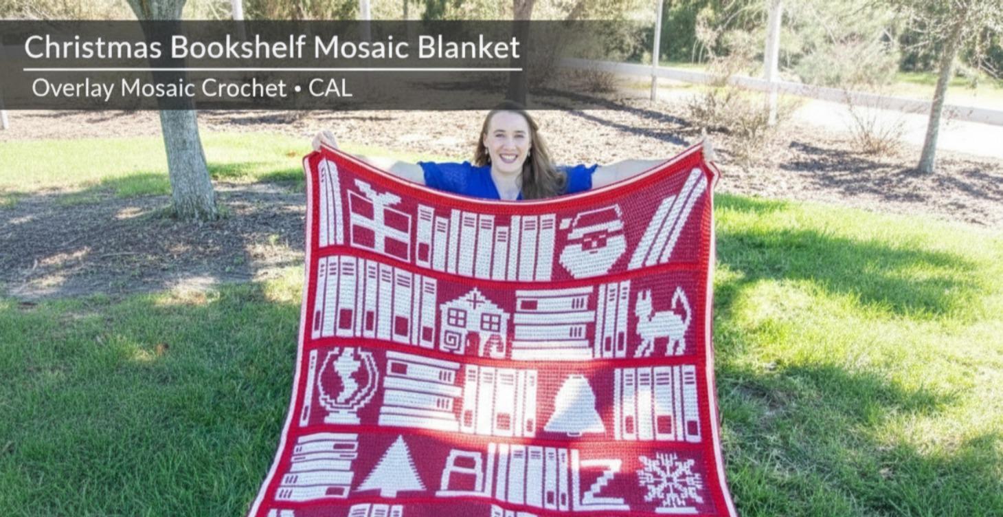 Christmas Bookshelf Blanket 2026 by Nicki Riley