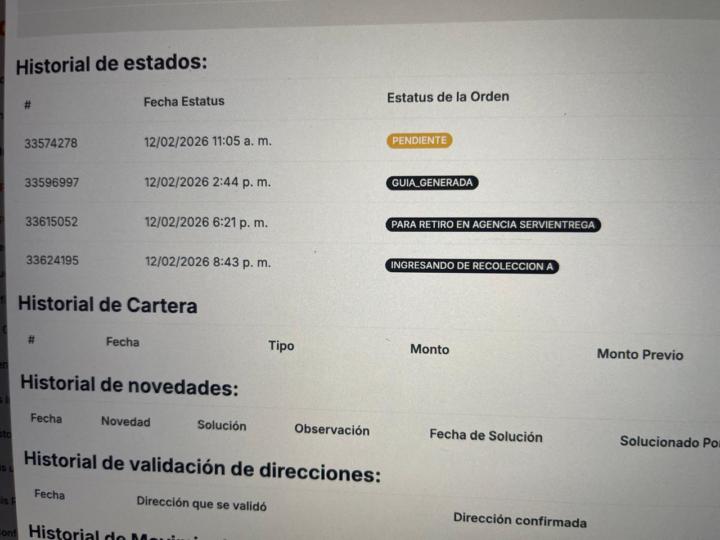 Ayuda con asistente logistico y Servientrega en Ecuador