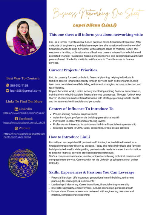 Seek your feedback on my one sheet? 