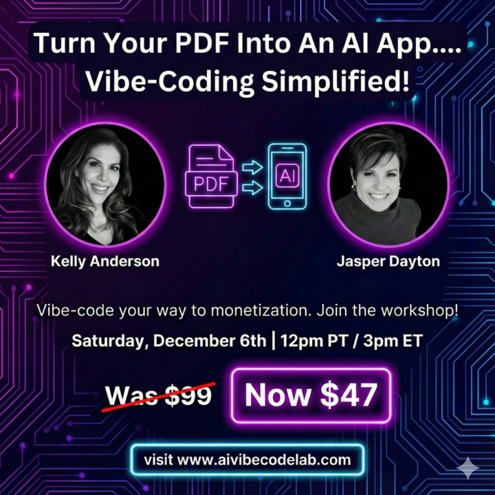 REMINDER: Vibe-code workshop today at 12pm PT/ 3pm ET!