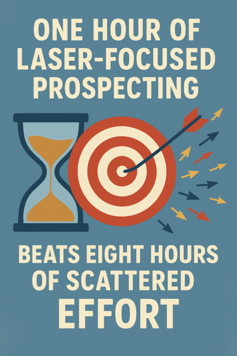 One hour of laser-focused prospecting beats eight hours of scattered effort 🎯