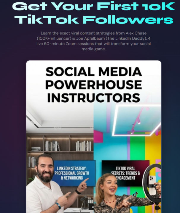 Want to learn Tiktok? We have 4 classes next week