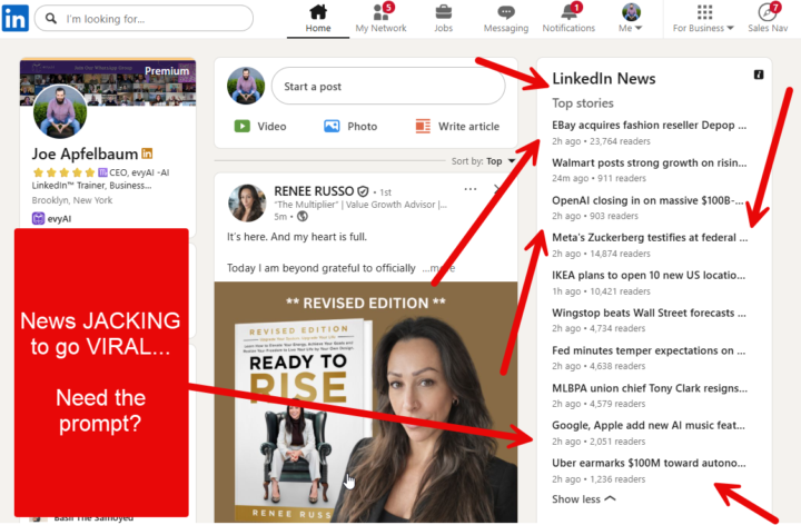 Linkedin news JACKING "Trend Surfing" how to go viral on Linkedin in 2026