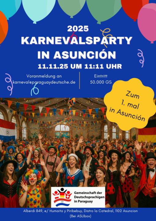 Einladung zur 1. Karnevalsparty in Asuncion, Paraguay