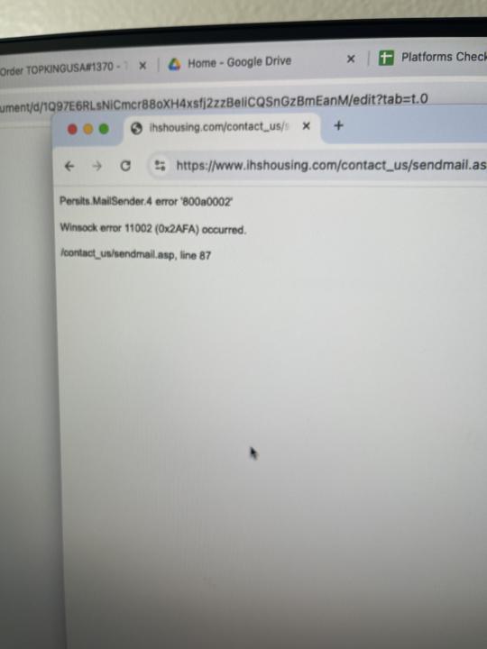 IHS Input Error