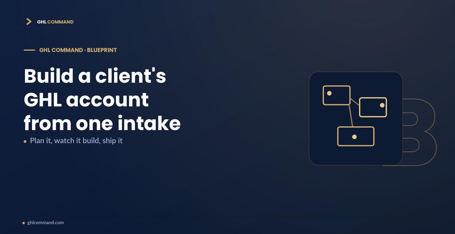Blueprint — Build a Client GHL Account