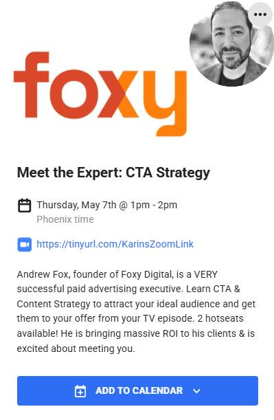 May 7th: Turn Your Video Views Into Clients: Live CTA & Content Hotseats With Andrew Fox
