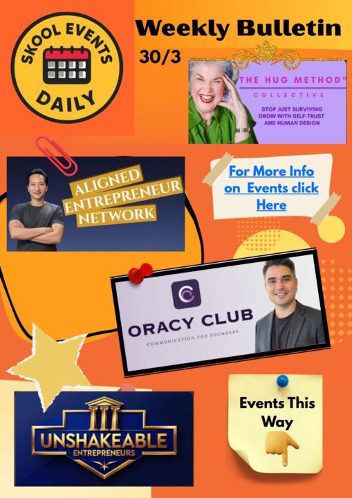 It's Out, And There Is something New in Skool Events Weekly Bulletin 🎉
