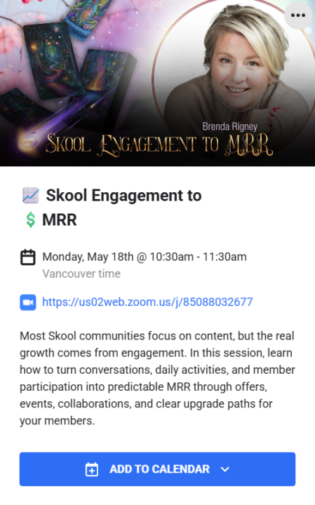 📈 Skool Engagement to 💲MRR with Brenda Rigney
