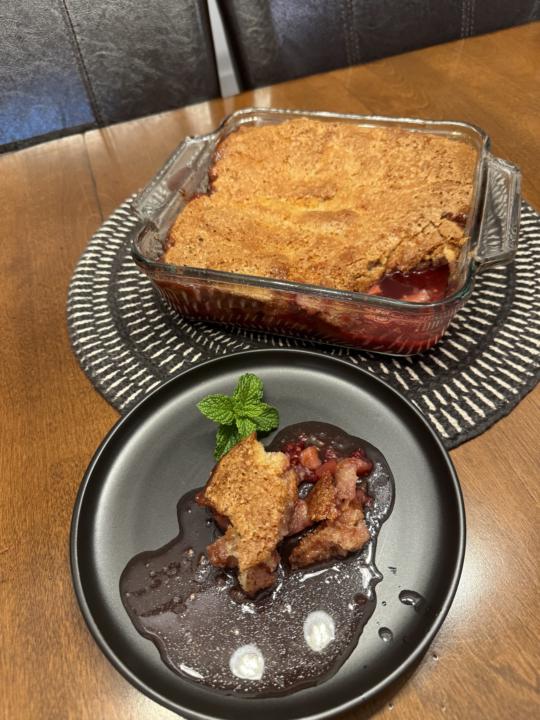 Pouding pommes et framboises 