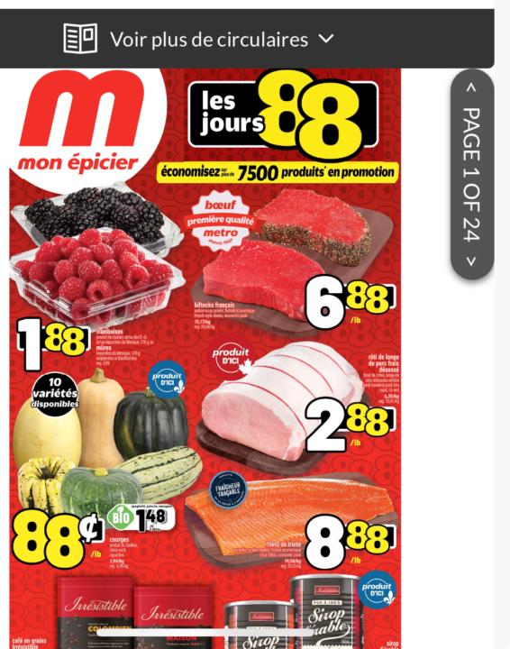Rabais métro 2-8 octobre 