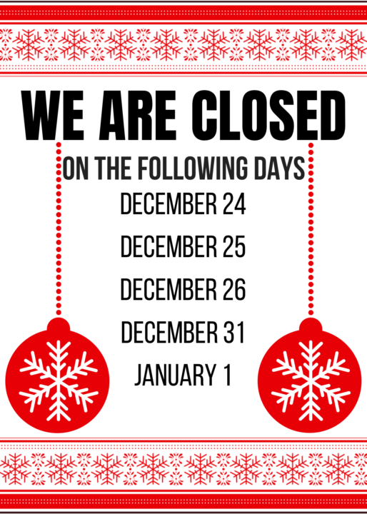 Holiday Closures 
