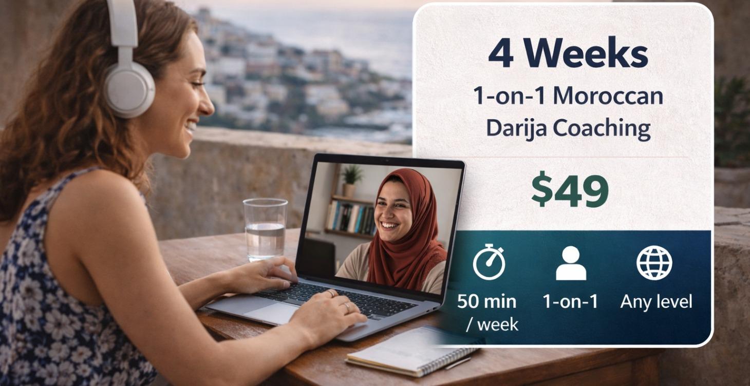 1-on-1 Moroccan Darija Coaching (4 Weeks)