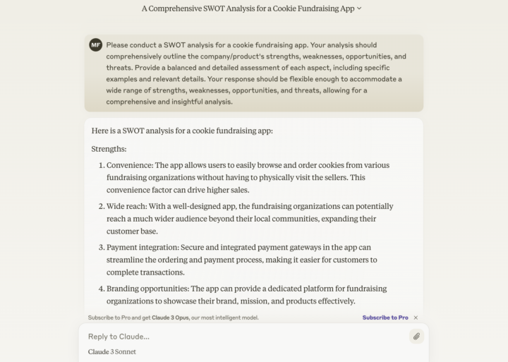 3/18 AI Challenge - S.W.O.T. Analysis 