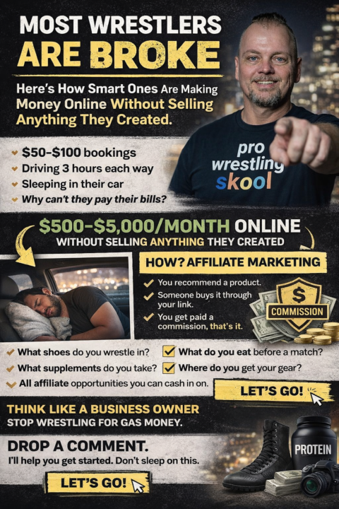 Most Wrestlers Are Broke. Here's How Smart Ones Are Making Money Online Without Selling Anything They Created.