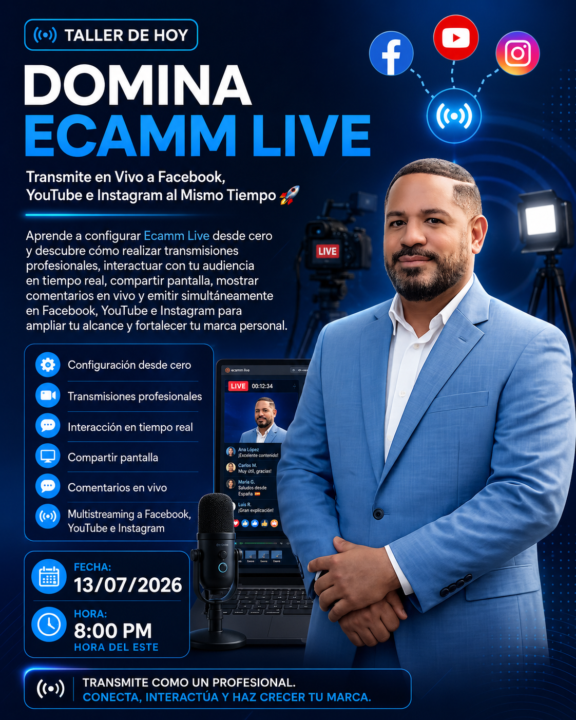 📢 TALLER EN VIVO DE HOY – DOMINA ECAMM LIVE 🚀