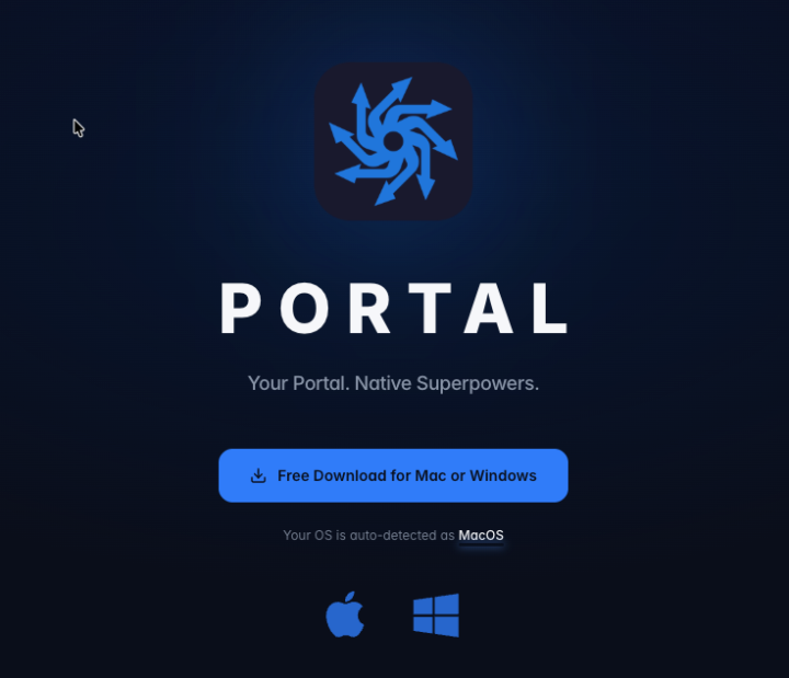 Website to Desktop App using Portal Connect