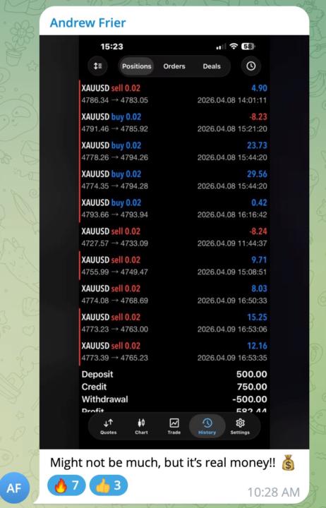 $500 Withdrawn for Andrew!