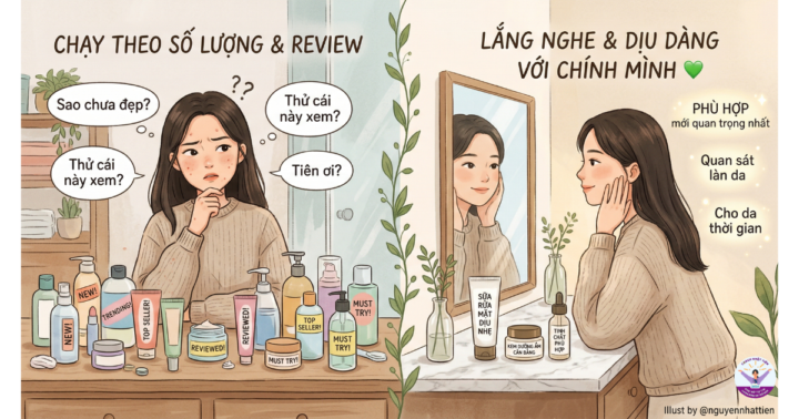 Bạn có bao giờ tự hỏi:  tại sao có người dùng rất ít sản phẩm mà da vẫn đẹp hơn mình không?