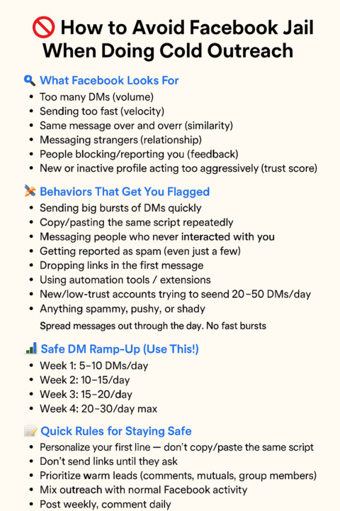 🚫 How to Avoid Facebook Jail When Doing Cold Outreach
