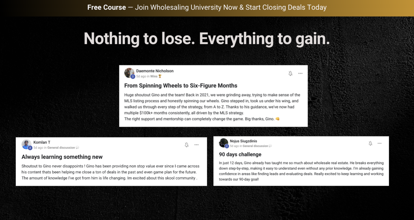 Wholesaling University (Free)
