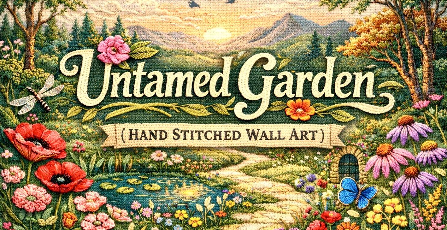 Untamed Garden (Hand Stitched Wall Art)