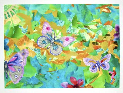 Collaging with Fabric or Paper 