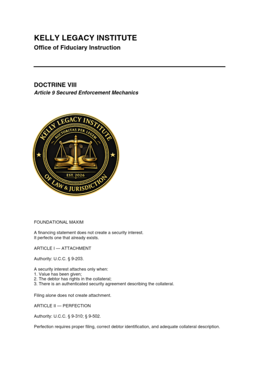 Article 9 — Secured Enforcement Mechanics.