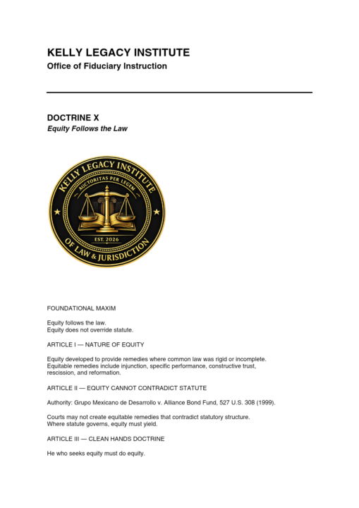 Equity Follows the Law.