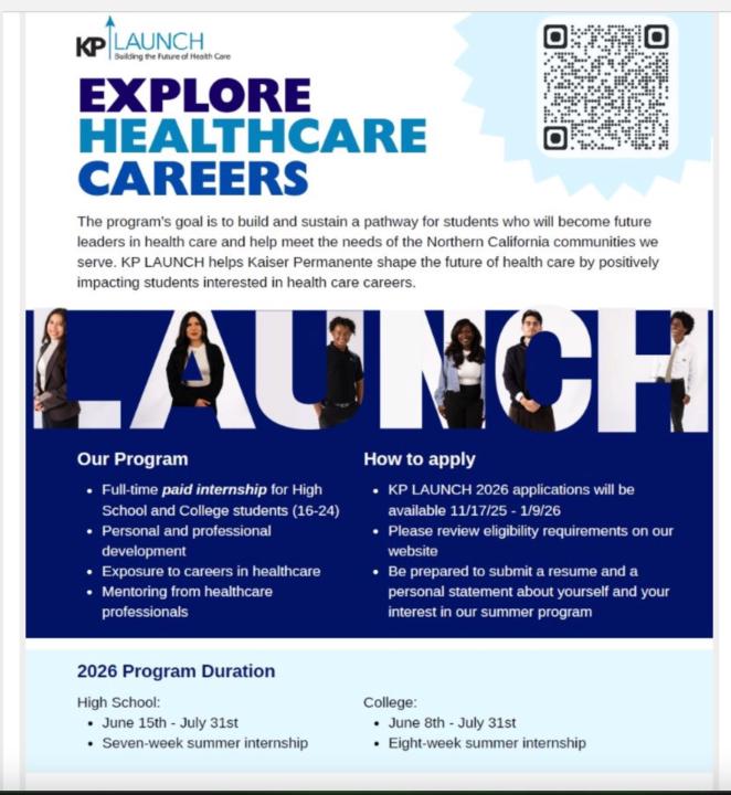 Paid internship for high school and college students 