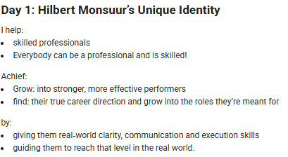 Day 1: Hilbert Monsuur’s Unique Identity