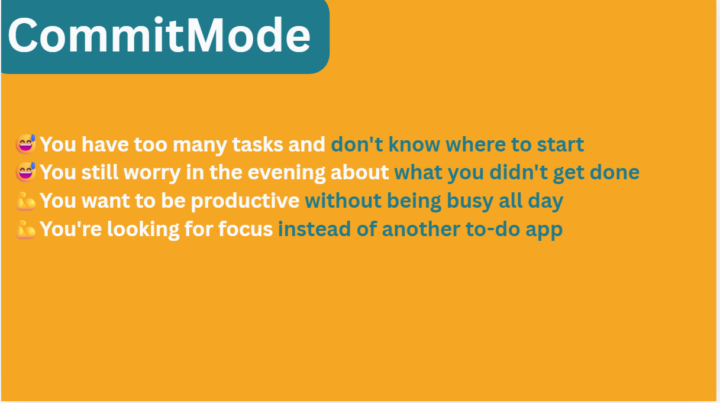It's here... the pitch presentation for CommitMode!