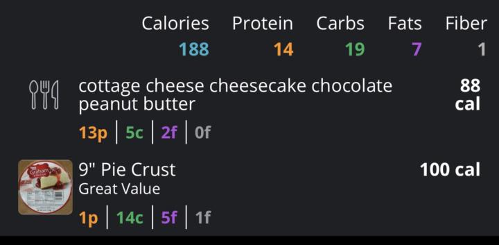 Chocolate peanut butter cottage cheese cheesecake