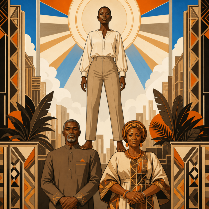 standing on the shoulders.