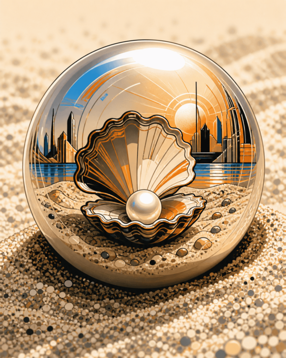 sand + pearls.