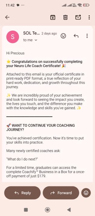 Certificate awarded