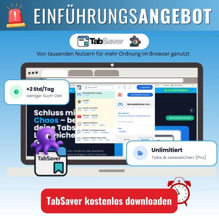 Tab-Chaos im Browser mit TabSaver beenden 