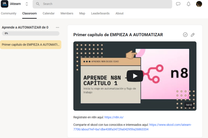 DISPONIBLE EL PRIMER VÍDEO "APRENDE A AUTOMATIZAR CON N8N"