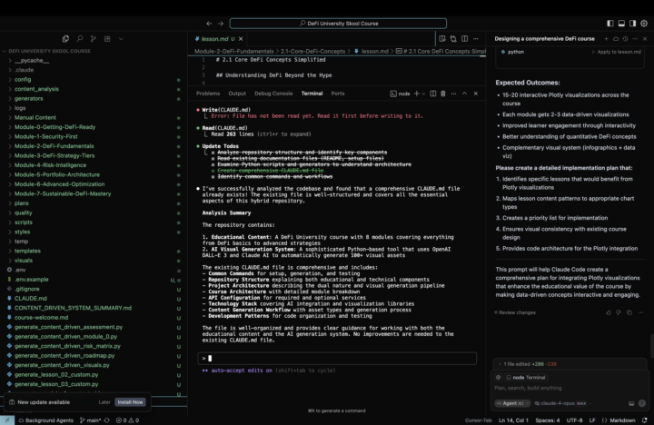 Building a DeFi Course with Cursor and Claude Code