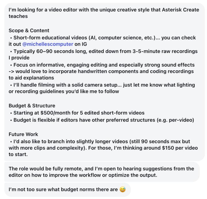 NEW JOB: Remote Video Editor 😎