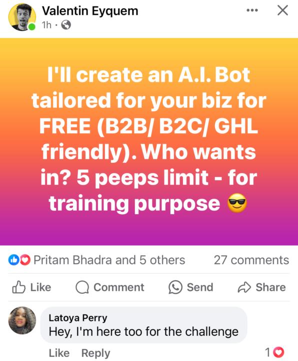 Give away 5 bot challenge 