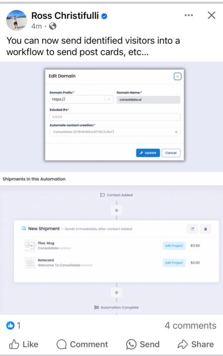 Identity Resolution To Instant Post Card Sending