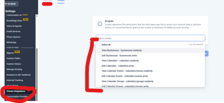 High Level API Key Scopes