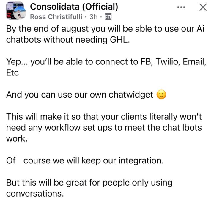 Consolidata Chat Widget Without GHL 