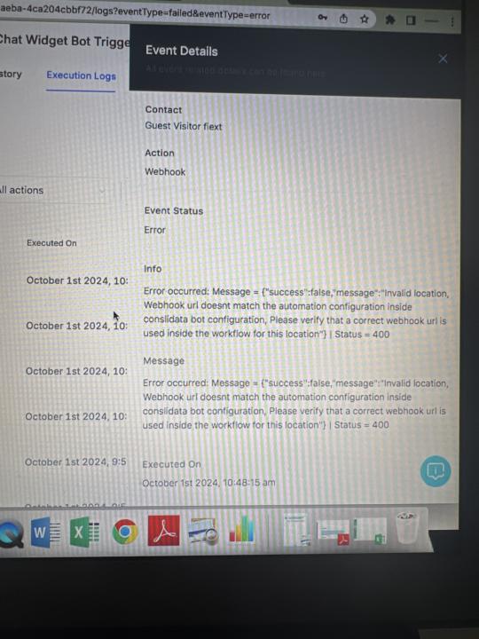 Webhook issues 