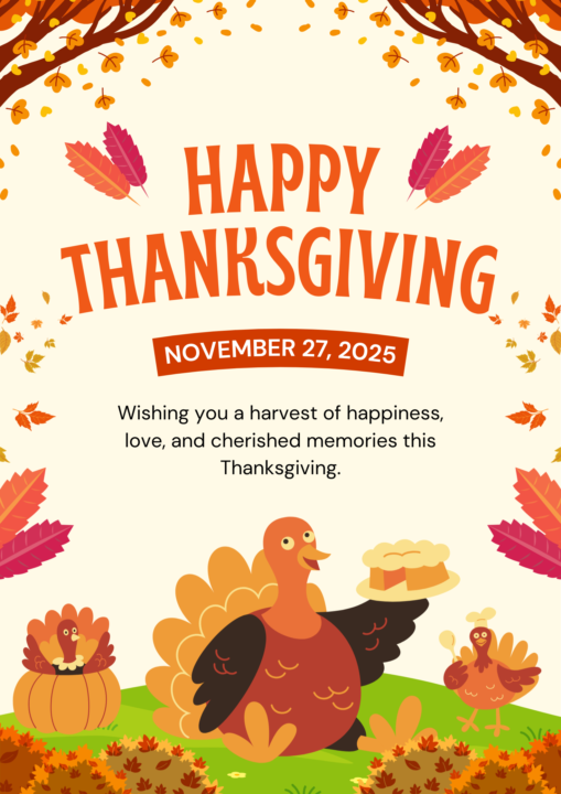 NOTICE TO THE PUBLIC In celebration of Thanksgiving, Nov. 27, 2025