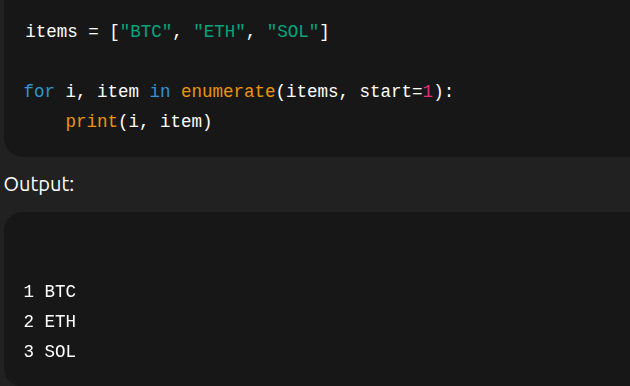Coding Tip: enumerate() and Index 1