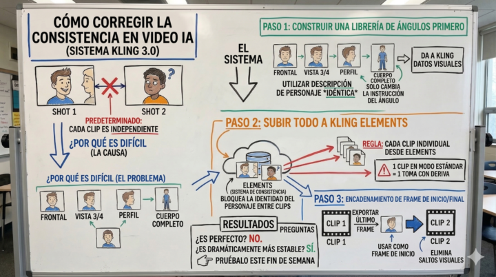 Cómo solucionar la consistencia en vídeo IA (Sistema Kling 3.0)