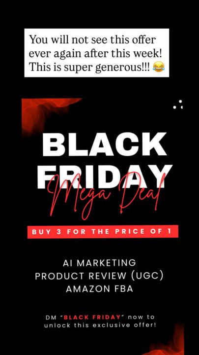 BLACK FRIDAY SALE ENDS TOMORROW!!